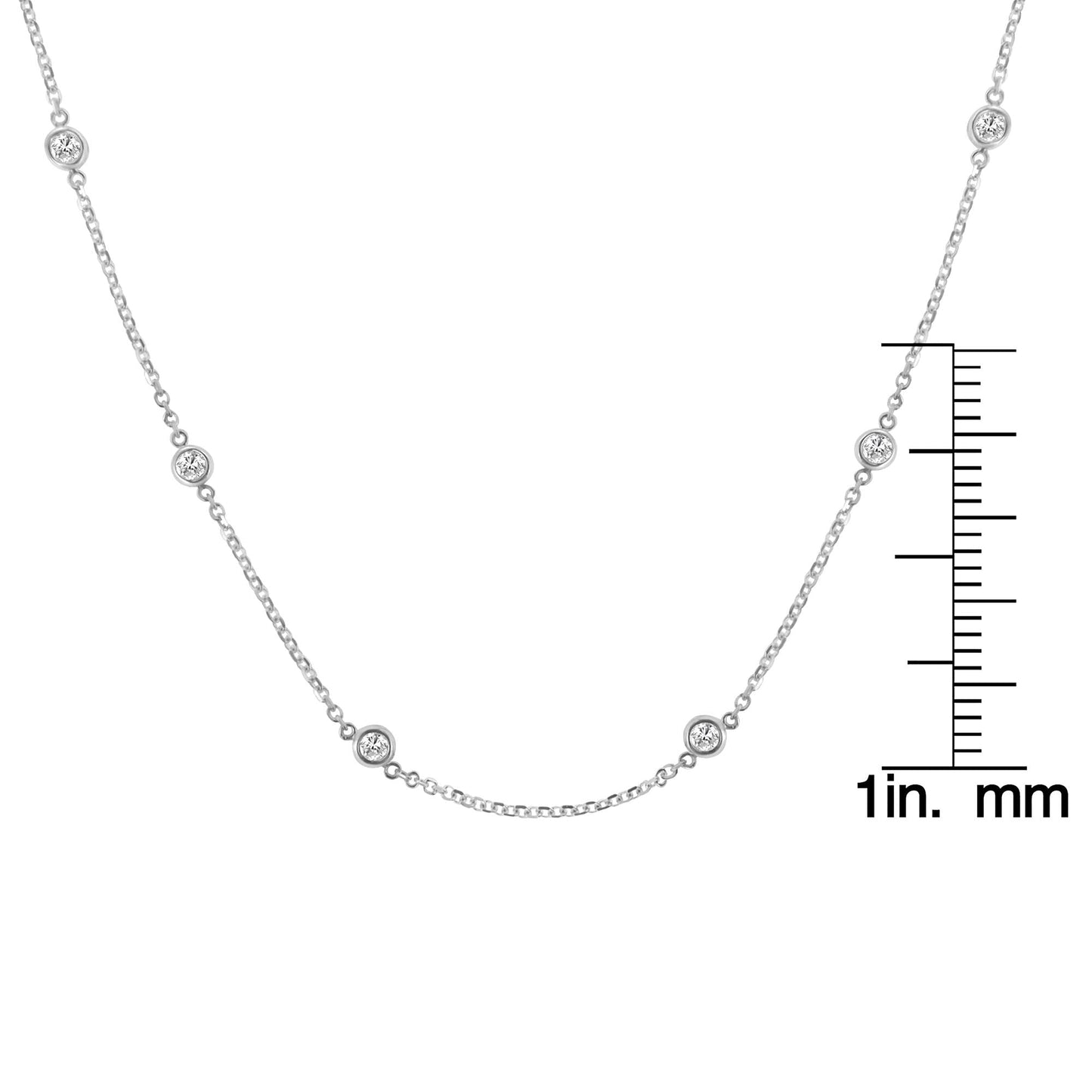 14K Gold 1ct TDW Diamond Station Necklace (H-I, SI2-I1)