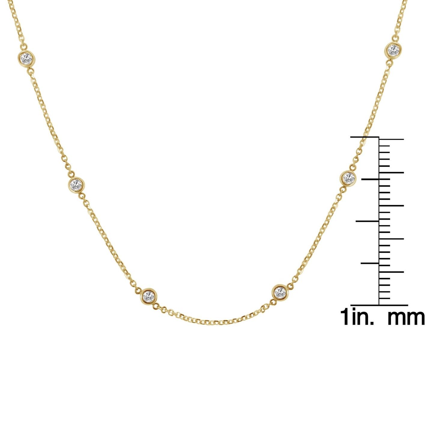 10K Gold Diamond Station Necklace (1 cttw, J-K Color, I1-I2 Clarity)