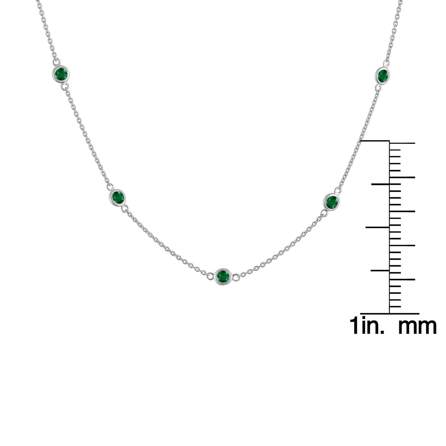 Sterling Silver Green Treated Diamond Station Necklace (1 cttw, Green Color, I1-I2 Clarity)