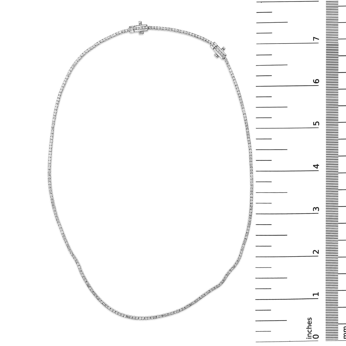 .925 Sterling Silver 3.0 Cttw Lab-Grown Diamond Tennis Necklace (F-G Color, VS2-SI1 Clarity) - 18" Inches