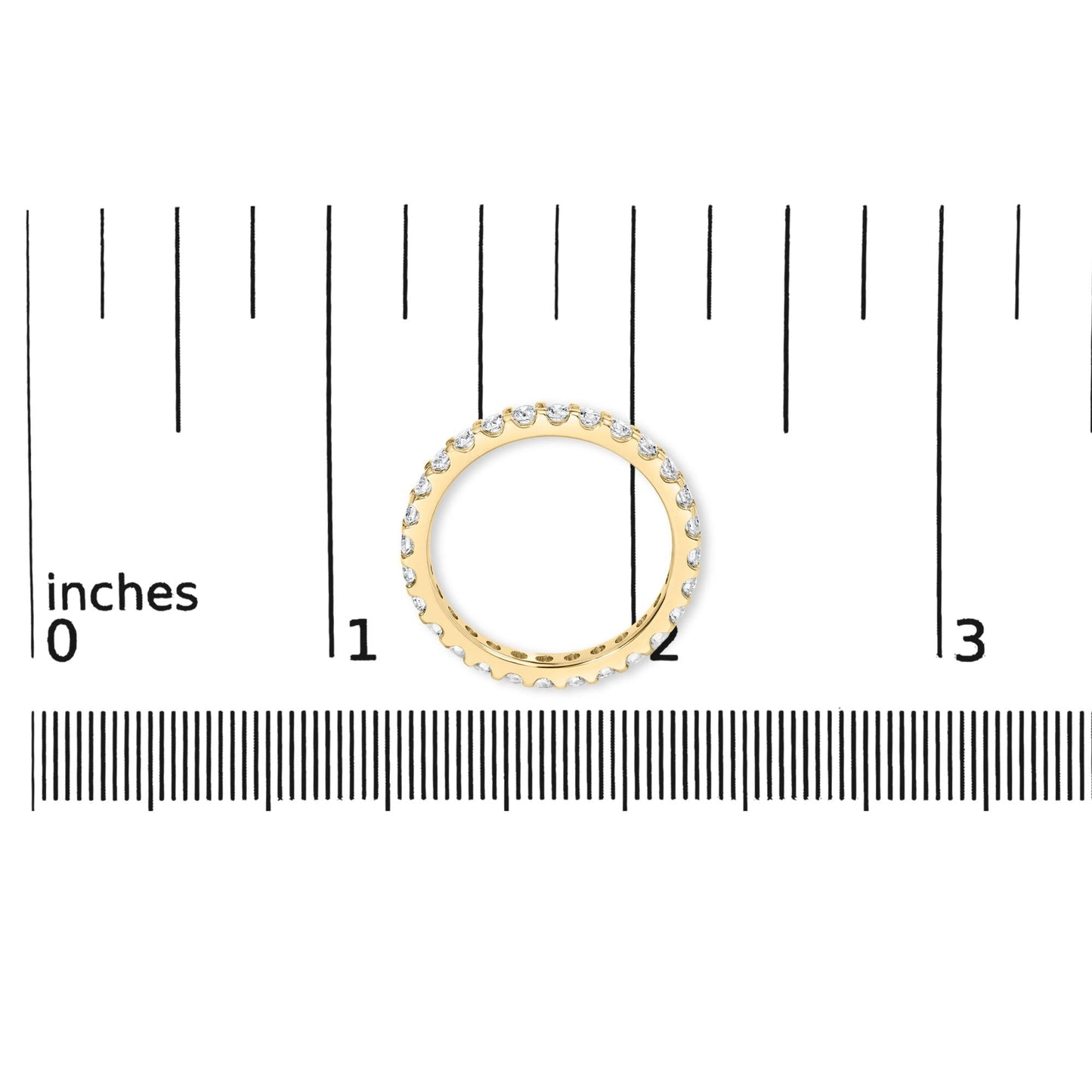 14K Yellow Gold Shared Prong Set Round Diamond Eternity Band Ring (G-H Color, SI1-SI2 Clarity)