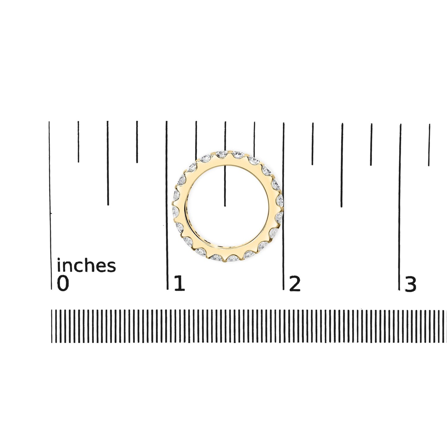 14K Yellow Gold Shared Prong Set Round Diamond Eternity Band Ring (G-H Color, SI1-SI2 Clarity)