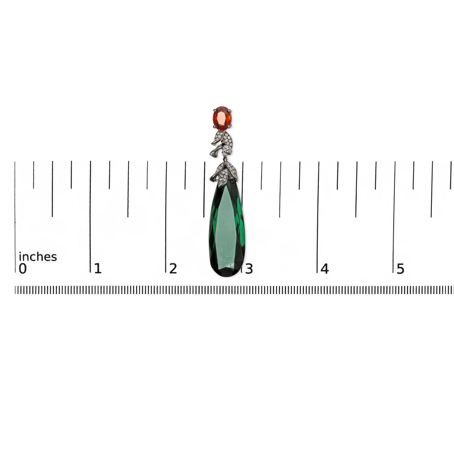 18K White Gold 1/2 Cttw Diamond and Green Quartz Art Deco Inspired 2 1/3" Inch Drop and Dangle Earrings (F-G Color, VS1-VS2 Clarity)