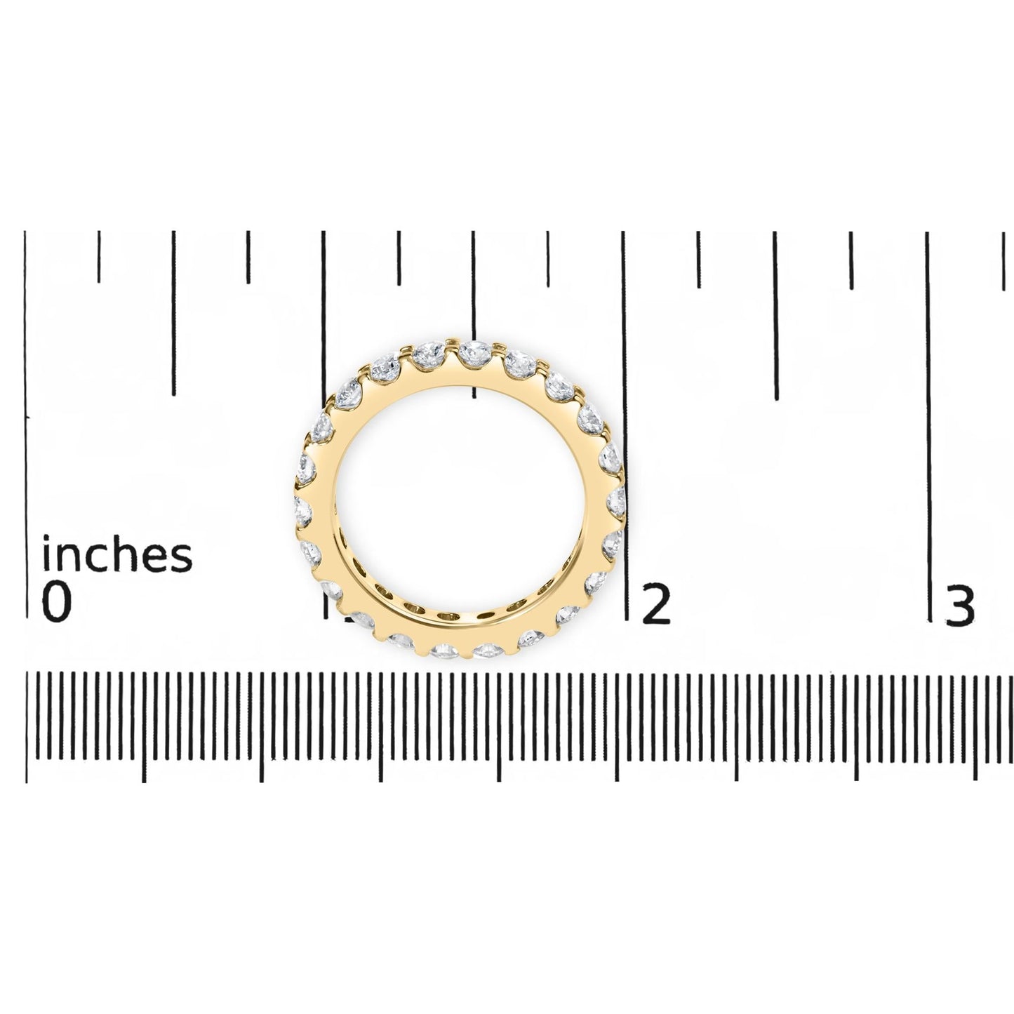 14K Yellow Gold Shared Prong Set Round Diamond Eternity Band Ring (G-H Color, SI1-SI2 Clarity)